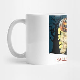 Halloween teddy bear creepy illustration Mug